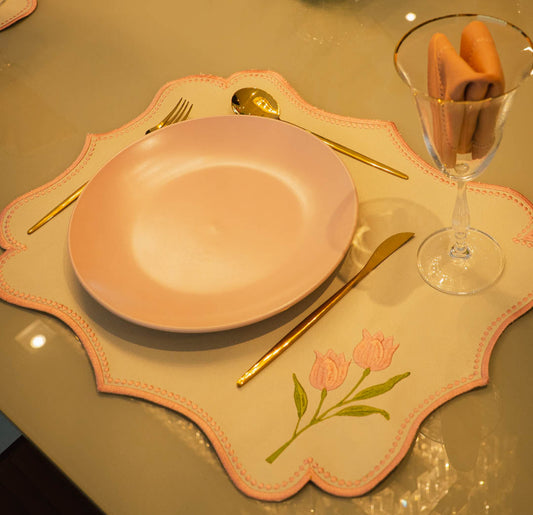 Jogo Americano Tulipa Rosa