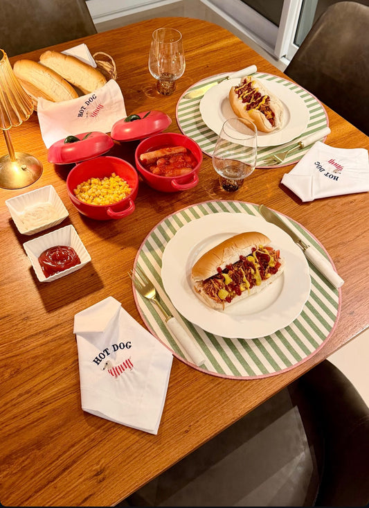 Guardanapo Bordado Hot Dog