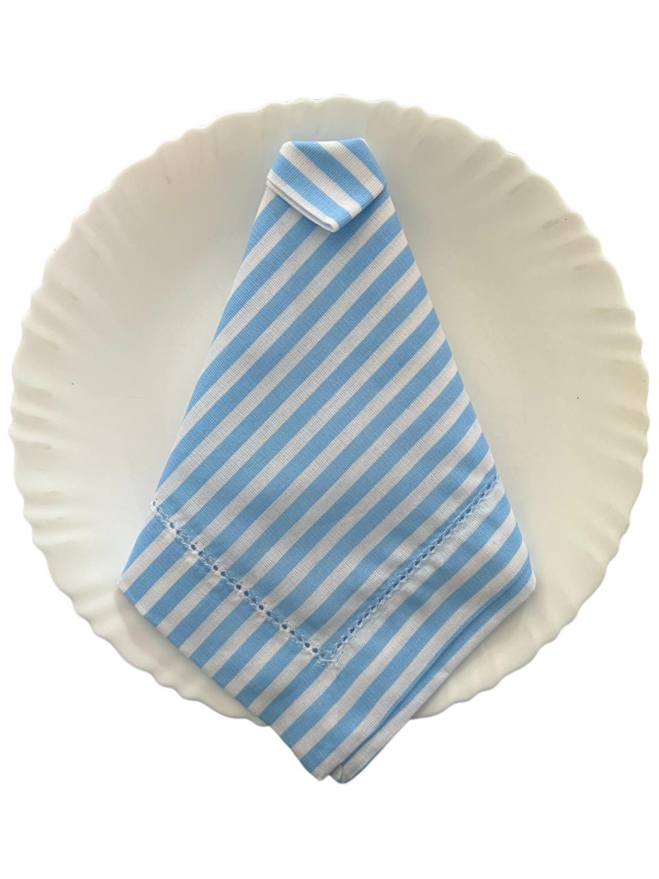 Linen Blend Napkin - Blue Striped