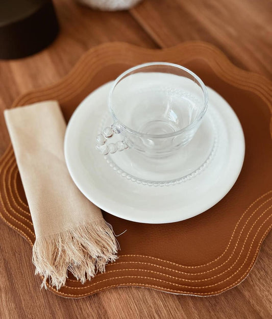 Jogo Americano Listrado Marrom