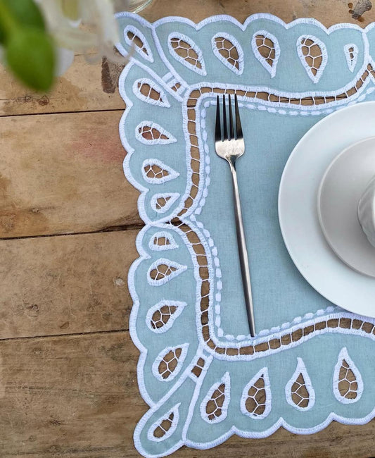 Kit Richelieu - Azul Claro (guardanapo + jogo americano)