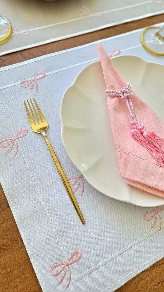 Jogo Americano Lacinhos Rosa