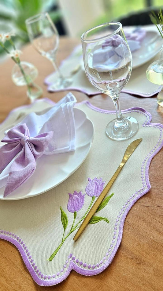 Jogo Americano Tulipa Lilás