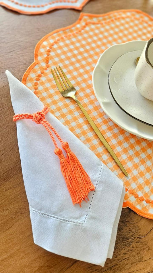 Jogo Americano Xadrez Laranja