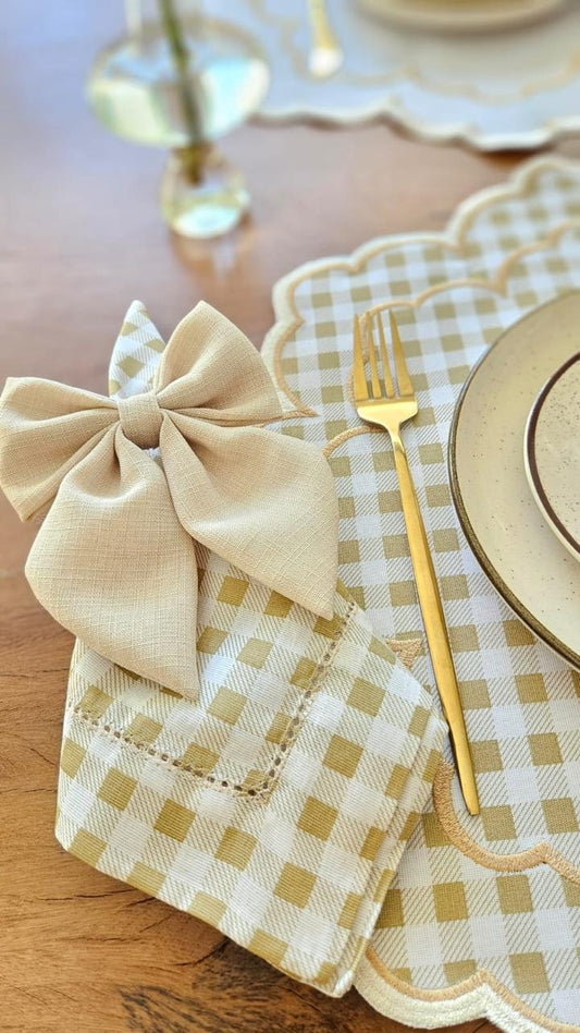 Jogo Americano Xadrez Bege