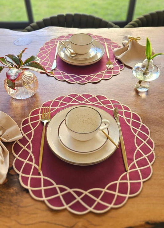 Jogo Americano Trançado Vinho