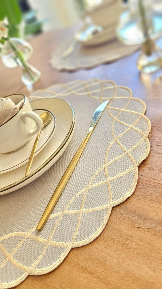 Jogo Americano Trançado Bege