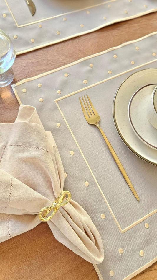 Jogo Americano Poá Bege