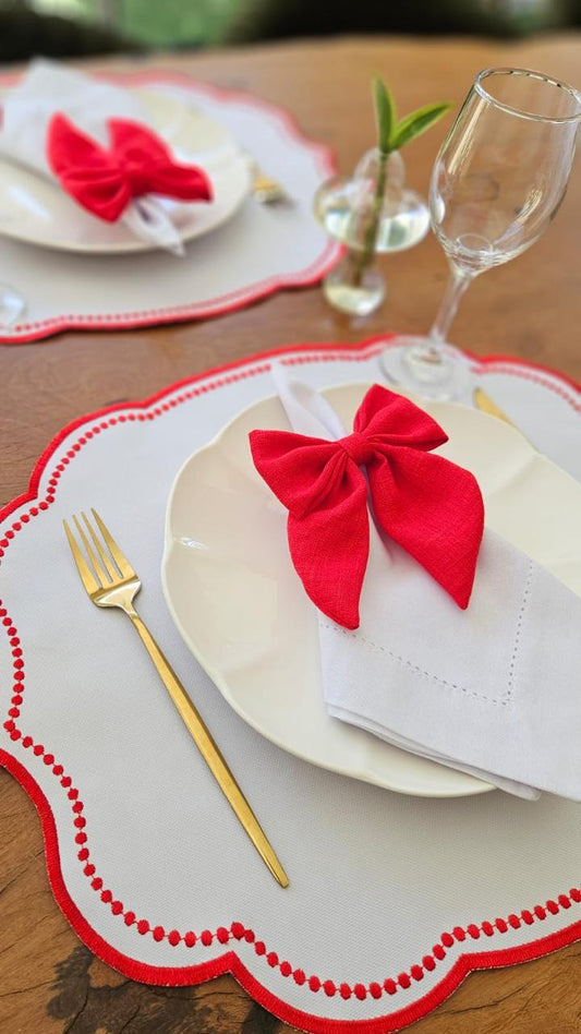 Anel de Guardanapo Laço Vermelho