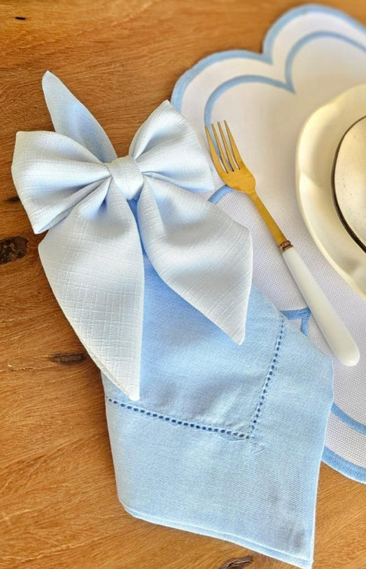 Anel de Guardanapo Laço Azul Claro