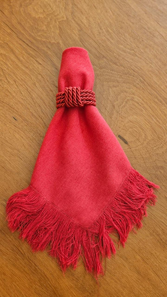 Anel de Guardanapo Trança Vermelho