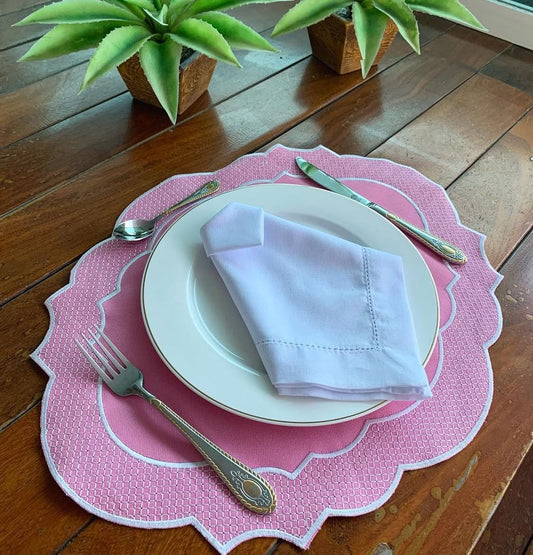 Jogo Americano White and Pink