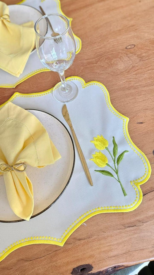 Jogo Americano Tulipa Amarela