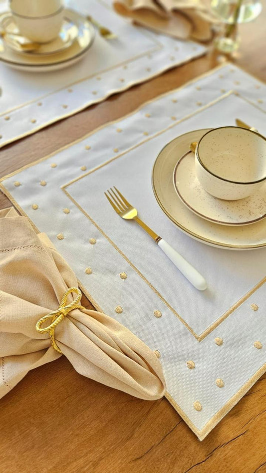 Jogo Americano Poá Branco