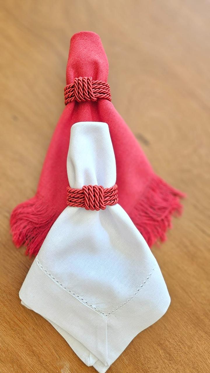 Anel de Guardanapo Trança Vermelho
