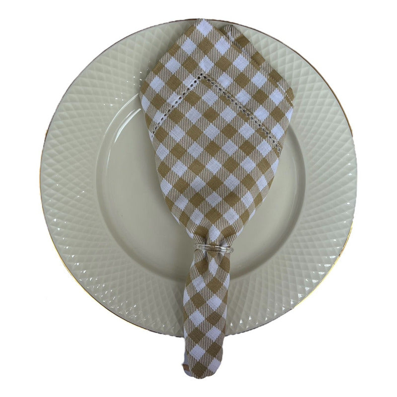 Kit Com 10 Guardanapos Linho Misto 45x45cm