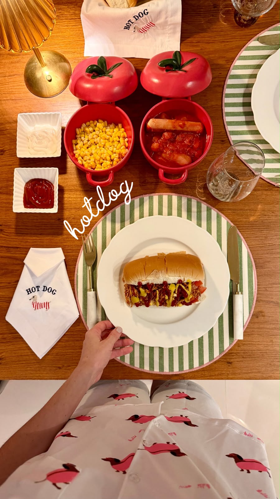 Guardanapo Bordado Hot Dog