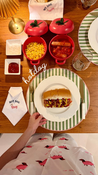 Guardanapo Bordado Hot Dog