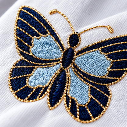 Guardanapo Bordado Borboleta Azul