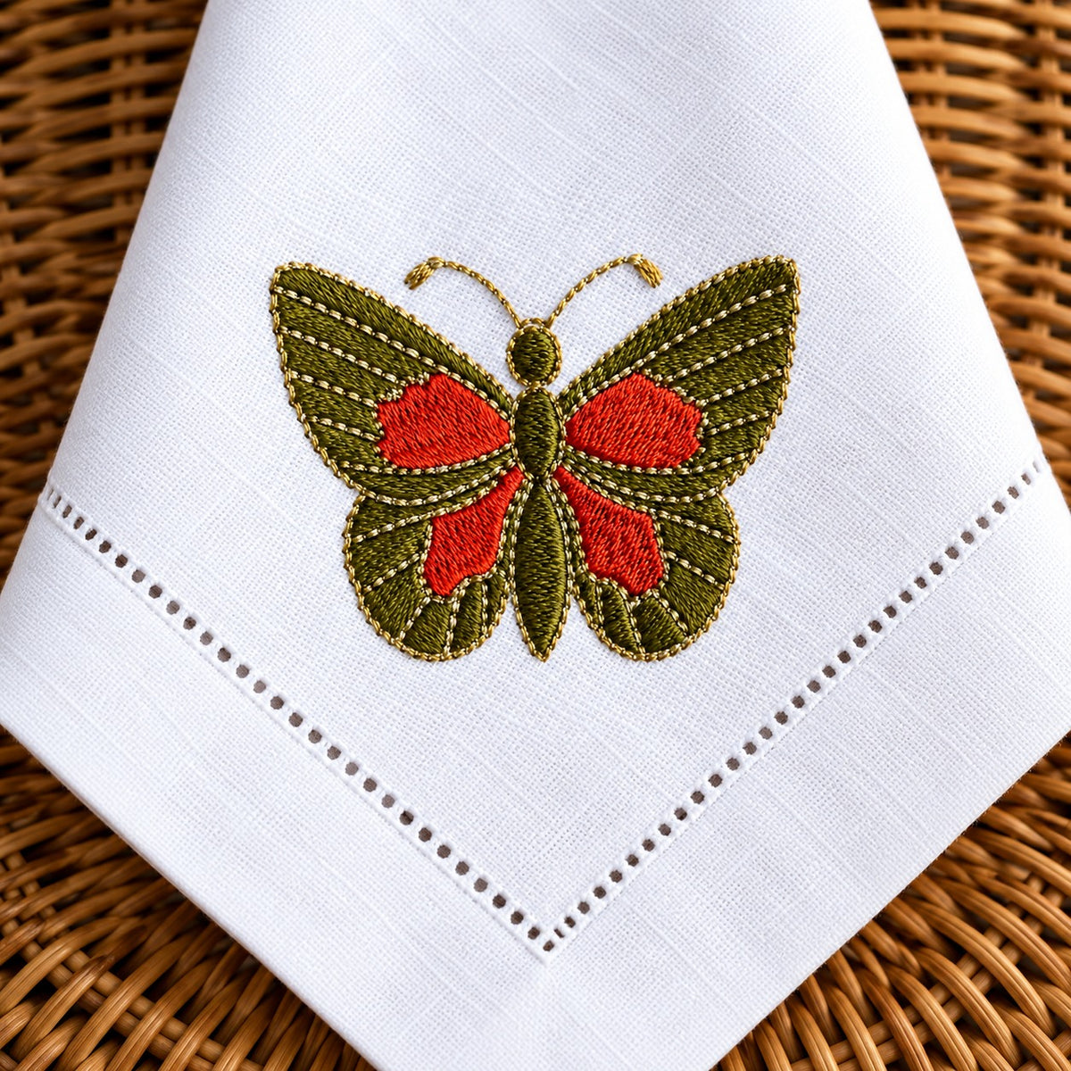 Guardanapo Bordado Borboleta