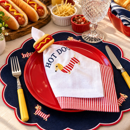 Guardanapo Bordado HOT DOG