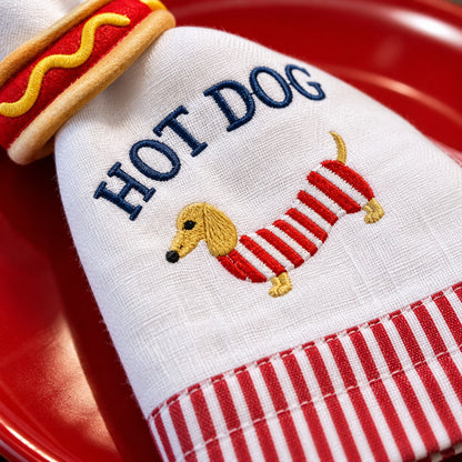 Guardanapo Bordado HOT DOG