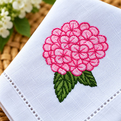 Guardanapo Bordado Hortênsia Rosa