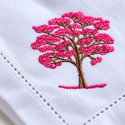 Guardanapo Bordado Ipê Pink