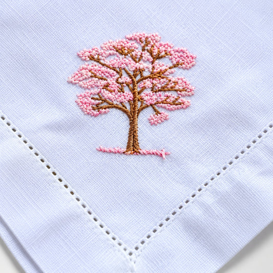 Guardanapo Bordado Ipê Rosa