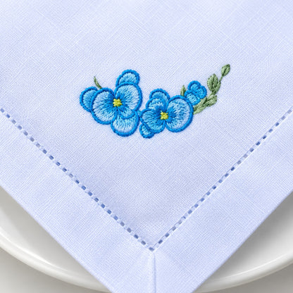 Guardanapo Bordado Orquídea Azul