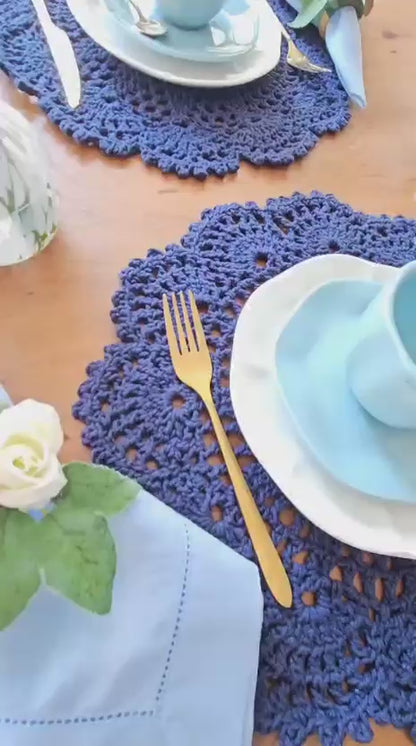 Americano Crochê Royal Blue